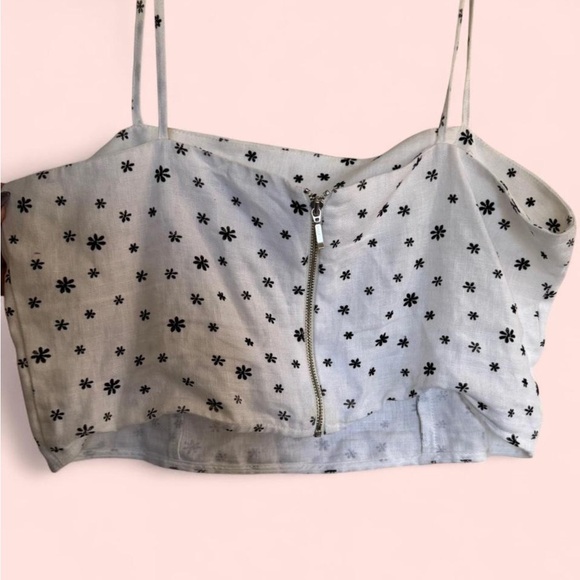 bec + bridge Black and White linen cropped  Camisole and skirt set size 8 - Picture 3 of 8